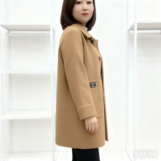 🏆🔥【M-4XL】Dwustronny płaszcz wełniany dla kobiet w średnim i starszym wieku